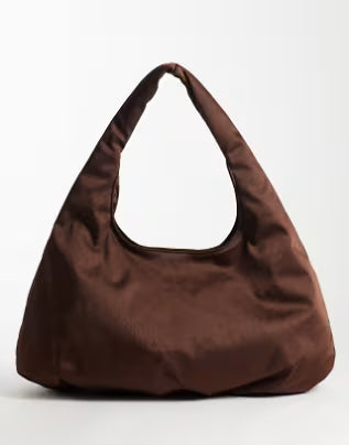 Slouchy polyester hobo tote bag