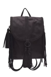 Boho leather backpack