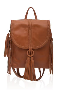 Boho leather backpack