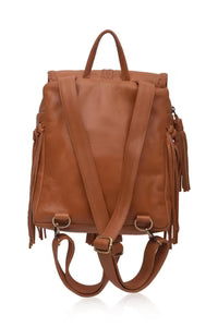 Boho leather backpack